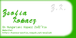 zsofia kopacz business card